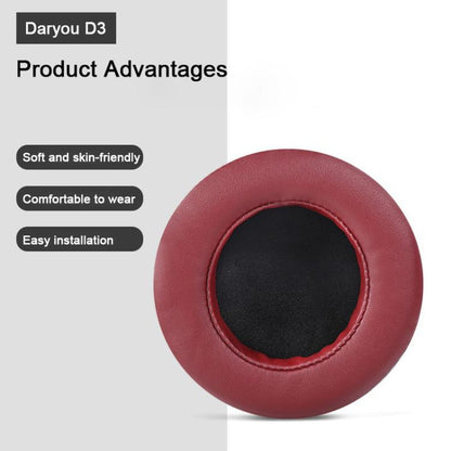 For Dareu EH722 2pcs Protein Leather Slip-on Type Earphone Covers(Dark red) - Earmuff & Pad by buy2fix | Online Shopping UK | buy2fix