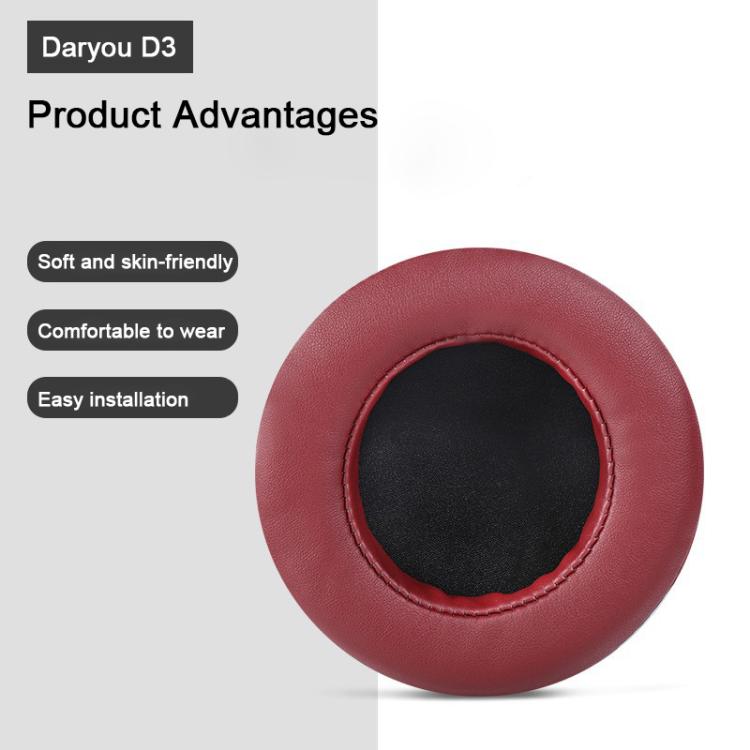 For Dareu EH722 2pcs Protein Leather Slip-on Type Earphone Covers(Blue) - Earmuff & Pad by buy2fix | Online Shopping UK | buy2fix