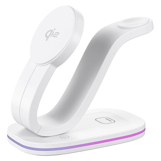 3 in 1 Phone / Earphone / Watch Universal Wireless Charger(White)