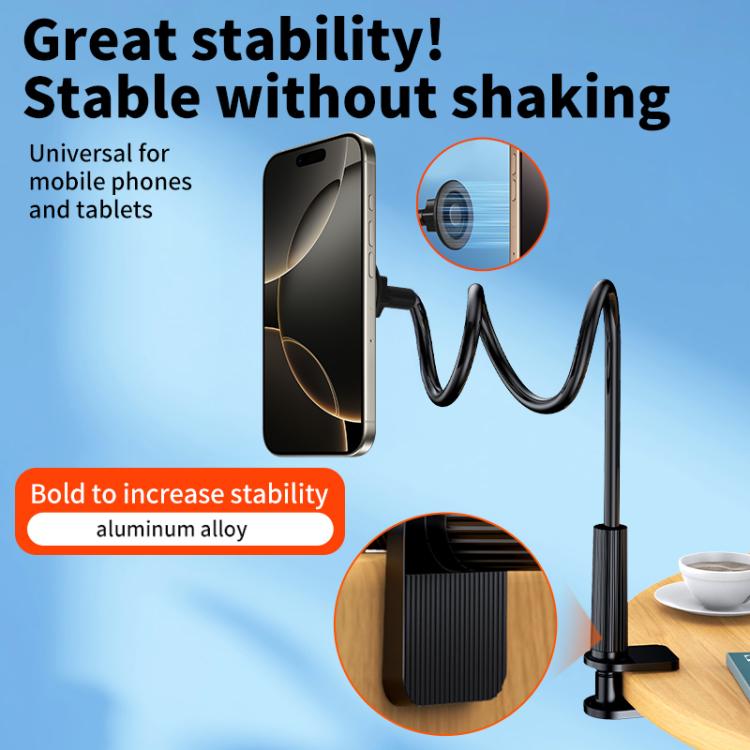 Spiral Lazy Magnetic Mobile Phone Holder, Length:70cm(Black) - Lazy Bracket by buy2fix | Online Shopping UK | buy2fix