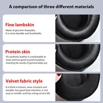 2pcs Sponge Earmuffs Replacement Earpads For ATH-A900X, Style:Black Punched Lambskin - Earmuff & Pad by buy2fix | Online Shopping UK | buy2fix