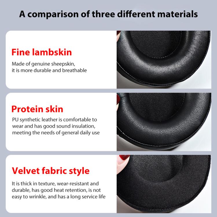 2pcs Sponge Earmuffs Replacement Earpads For ATH-A900X, Style:Black Lambskin+Microfiber - Earmuff & Pad by buy2fix | Online Shopping UK | buy2fix