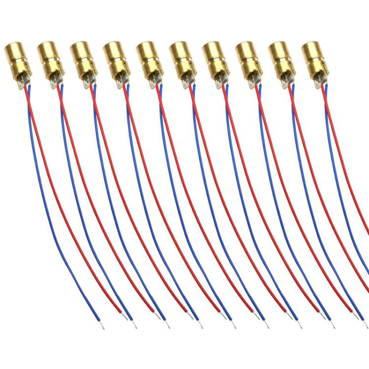 5V 10pcs/Pack Adjustable Diode Laser Head Red Dot Laser Module - DIY Cables by buy2fix | Online Shopping UK | buy2fix