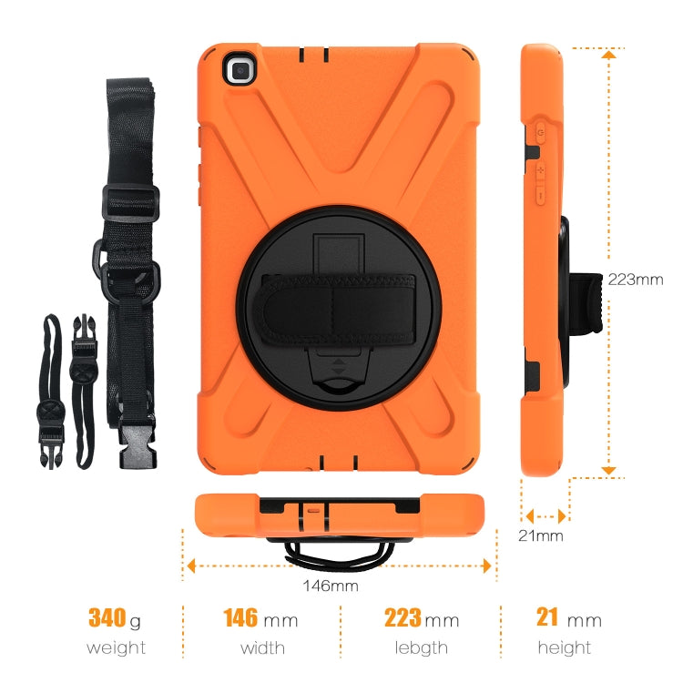 For Samsung Tab A 8.0(2019) T290 / T295 Shockproof Colorful Silicone + PC Protective Case with Holder & Hand Grip Strap(Orange) - Other Galaxy Tab PC by buy2fix | Online Shopping UK | buy2fix