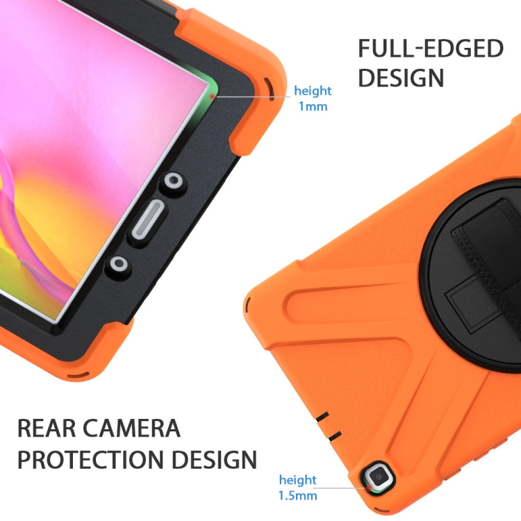 For Samsung Tab A 8.0(2019) T290 / T295 Shockproof Colorful Silicone + PC Protective Case with Holder & Hand Grip Strap(Orange) - Other Galaxy Tab PC by buy2fix | Online Shopping UK | buy2fix