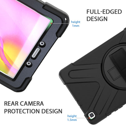 For Samsung Tab A 8.0(2019) T290 / T295 Shockproof Colorful Silicone + PC Protective Case with Holder & Hand Grip Strap(Black) - Other Galaxy Tab PC by buy2fix | Online Shopping UK | buy2fix