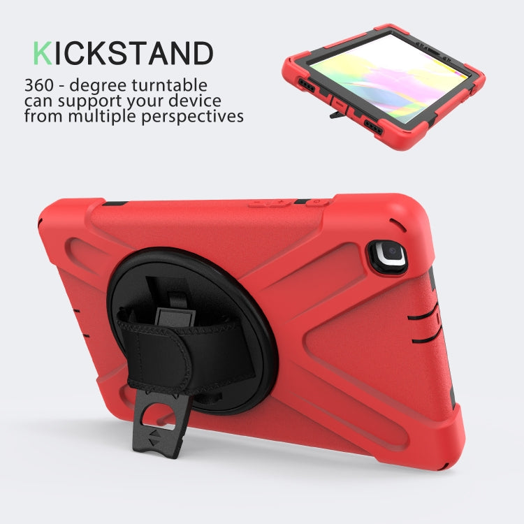 For Samsung Tab A 8.0(2019) T290 / T295 Shockproof Colorful Silicone + PC Protective Case with Holder & Hand Grip Strap(Red) - Other Galaxy Tab PC by buy2fix | Online Shopping UK | buy2fix