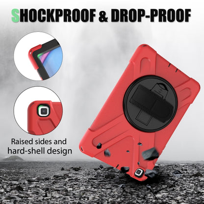 For Samsung Tab A 8.0(2019) T290 / T295 Shockproof Colorful Silicone + PC Protective Case with Holder & Hand Grip Strap(Red) - Other Galaxy Tab PC by buy2fix | Online Shopping UK | buy2fix