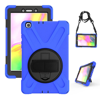 For Samsung Tab A 8.0(2019) T290 / T295 Shockproof Colorful Silicone + PC Protective Case with Holder & Hand Grip Strap(Blue) - Other Galaxy Tab PC by buy2fix | Online Shopping UK | buy2fix