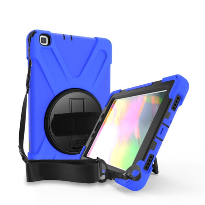 For Samsung Tab A 8.0(2019) T290 / T295 Shockproof Colorful Silicone + PC Protective Case with Holder & Hand Grip Strap(Blue) - Other Galaxy Tab PC by buy2fix | Online Shopping UK | buy2fix