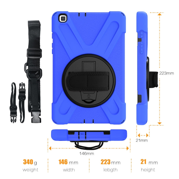 For Samsung Tab A 8.0(2019) T290 / T295 Shockproof Colorful Silicone + PC Protective Case with Holder & Hand Grip Strap(Blue) - Other Galaxy Tab PC by buy2fix | Online Shopping UK | buy2fix