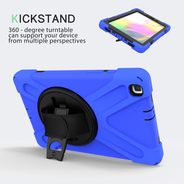 For Samsung Tab A 8.0(2019) T290 / T295 Shockproof Colorful Silicone + PC Protective Case with Holder & Hand Grip Strap(Blue) - Other Galaxy Tab PC by buy2fix | Online Shopping UK | buy2fix