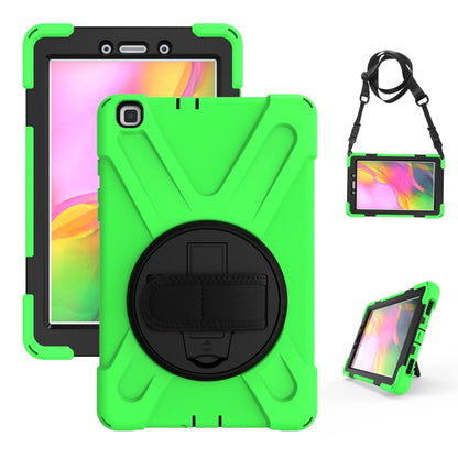 For Samsung Tab A 8.0(2019) T290 / T295 Shockproof Colorful Silicone + PC Protective Case with Holder & Hand Grip Strap(Green) - Other Galaxy Tab PC by buy2fix | Online Shopping UK | buy2fix