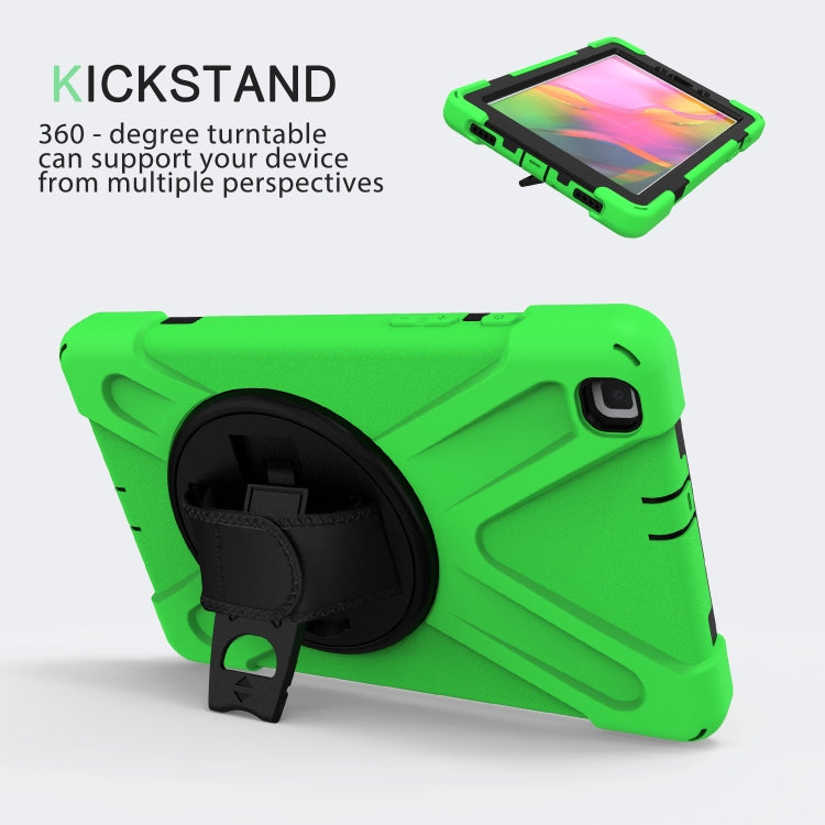 For Samsung Tab A 8.0(2019) T290 / T295 Shockproof Colorful Silicone + PC Protective Case with Holder & Hand Grip Strap(Green) - Other Galaxy Tab PC by buy2fix | Online Shopping UK | buy2fix