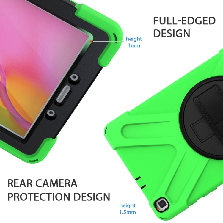 For Samsung Tab A 8.0(2019) T290 / T295 Shockproof Colorful Silicone + PC Protective Case with Holder & Hand Grip Strap(Green) - Other Galaxy Tab PC by buy2fix | Online Shopping UK | buy2fix