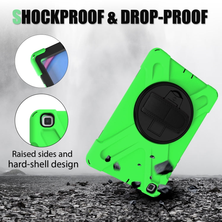 For Samsung Tab A 8.0(2019) T290 / T295 Shockproof Colorful Silicone + PC Protective Case with Holder & Hand Grip Strap(Green) - Other Galaxy Tab PC by buy2fix | Online Shopping UK | buy2fix