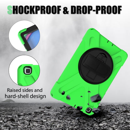 For Samsung Tab A 8.0(2019) T290 / T295 Shockproof Colorful Silicone + PC Protective Case with Holder & Hand Grip Strap(Green) - Other Galaxy Tab PC by buy2fix | Online Shopping UK | buy2fix