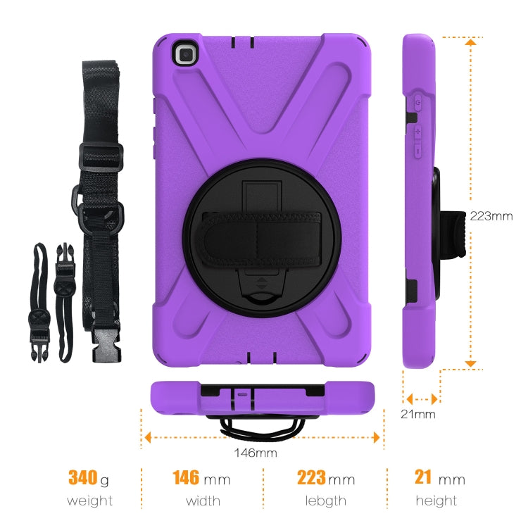 For Samsung Tab A 8.0(2019) T290 / T295 Shockproof Colorful Silicone + PC Protective Case with Holder & Hand Grip Strap(Purple) - Other Galaxy Tab PC by buy2fix | Online Shopping UK | buy2fix