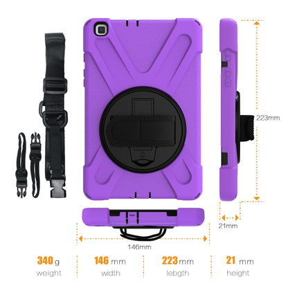 For Samsung Tab A 8.0(2019) T290 / T295 Shockproof Colorful Silicone + PC Protective Case with Holder & Hand Grip Strap(Purple) - Other Galaxy Tab PC by buy2fix | Online Shopping UK | buy2fix