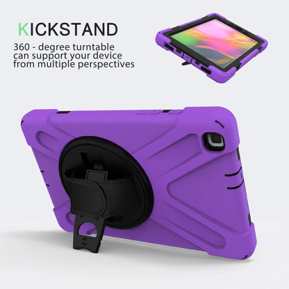 For Samsung Tab A 8.0(2019) T290 / T295 Shockproof Colorful Silicone + PC Protective Case with Holder & Hand Grip Strap(Purple) - Other Galaxy Tab PC by buy2fix | Online Shopping UK | buy2fix