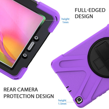 For Samsung Tab A 8.0(2019) T290 / T295 Shockproof Colorful Silicone + PC Protective Case with Holder & Hand Grip Strap(Purple) - Other Galaxy Tab PC by buy2fix | Online Shopping UK | buy2fix
