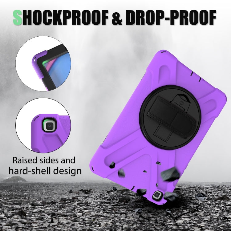 For Samsung Tab A 8.0(2019) T290 / T295 Shockproof Colorful Silicone + PC Protective Case with Holder & Hand Grip Strap(Purple) - Other Galaxy Tab PC by buy2fix | Online Shopping UK | buy2fix