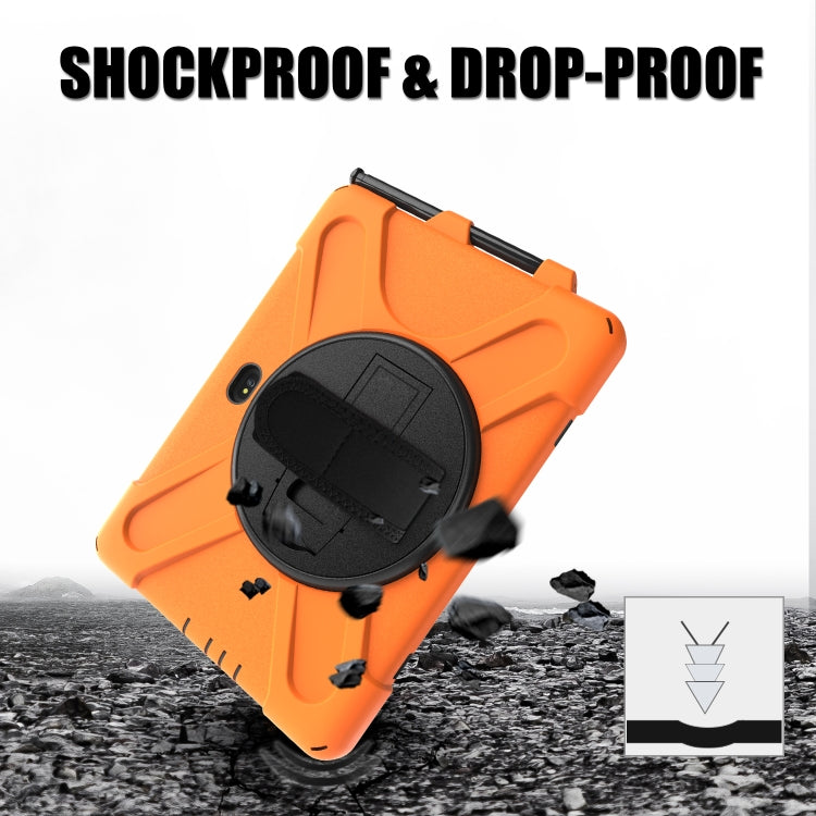 For Samsung Galaxy Tab Active Pro T540 / T545 / Tab Active4 Pro Shockproof Colorful Silicone + PC Protective Case with Holder & Hand Grip Strap(Orange) - Other Galaxy Tab PC by buy2fix | Online Shopping UK | buy2fix