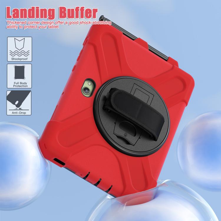For Samsung Galaxy Tab Active Pro 10.1 inch 2019 / Tab Active4 Pro 2022 / Active 5 Pro 2025 Shockproof Colorful Silicone + PC Protective Case with Holder & Hand Grip Strap(Red) - Other Galaxy Tab PC by buy2fix | Online Shopping UK | buy2fix