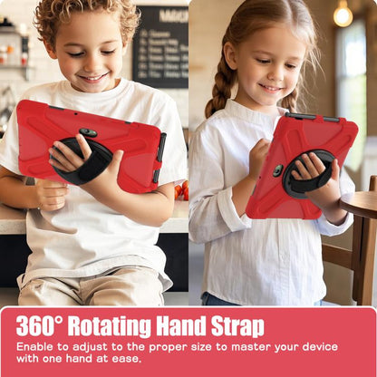 For Samsung Galaxy Tab Active Pro 10.1 inch 2019 / Tab Active4 Pro 2022 / Active 5 Pro 2025 Shockproof Colorful Silicone + PC Protective Case with Holder & Hand Grip Strap(Red) - Other Galaxy Tab PC by buy2fix | Online Shopping UK | buy2fix