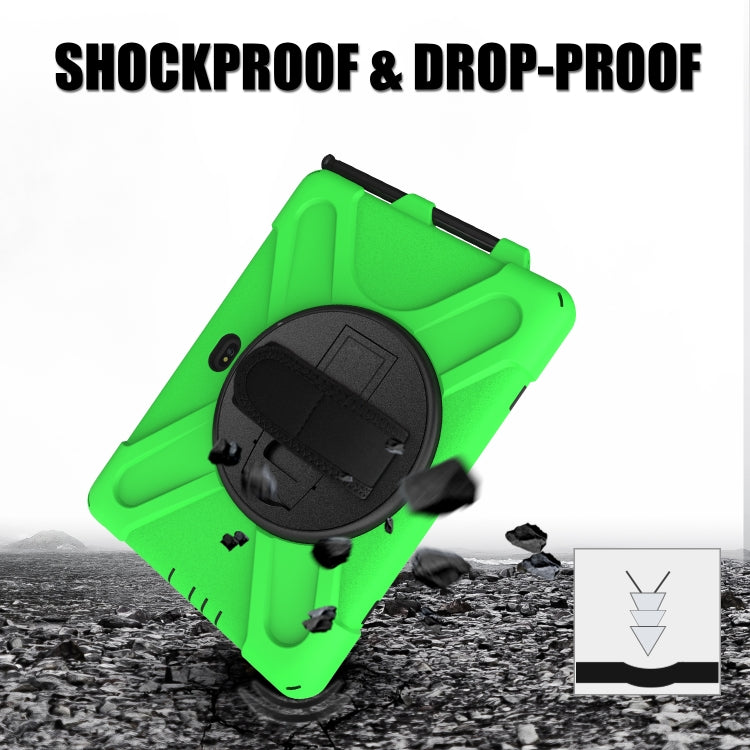 For Samsung Galaxy Tab Active Pro T540 / T545 / Tab Active4 Pro Shockproof Colorful Silicone + PC Protective Case with Holder & Hand Grip Strap(Green) - Other Galaxy Tab PC by buy2fix | Online Shopping UK | buy2fix