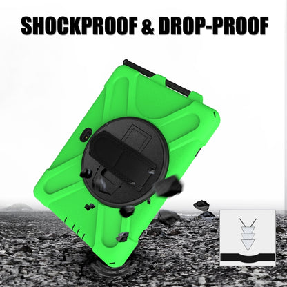 For Samsung Galaxy Tab Active Pro T540 / T545 / Tab Active4 Pro Shockproof Colorful Silicone + PC Protective Case with Holder & Hand Grip Strap(Green) - Other Galaxy Tab PC by buy2fix | Online Shopping UK | buy2fix