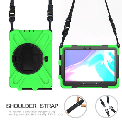 For Samsung Galaxy Tab Active Pro T540 / T545 / Tab Active4 Pro Shockproof Colorful Silicone + PC Protective Case with Holder & Hand Grip Strap(Green) - Other Galaxy Tab PC by buy2fix | Online Shopping UK | buy2fix