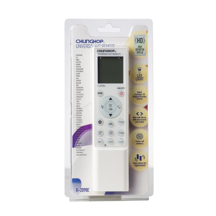 CHUNGHOP K-2098E Universal Air Conditioner Remote Control with Flashlight and LCD Backlight - Air-Conditioner by CHUNGHOP | Online Shopping UK | buy2fix