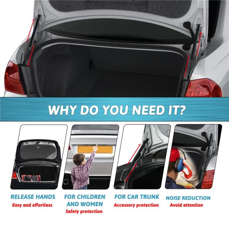 For BMW E90 51247060623 2pcs/Pack Trunk Lift Supports Struts Shocks Springs Dampers Hydraulic Lever(Black) - Engine Fittings by buy2fix | Online Shopping UK | buy2fix