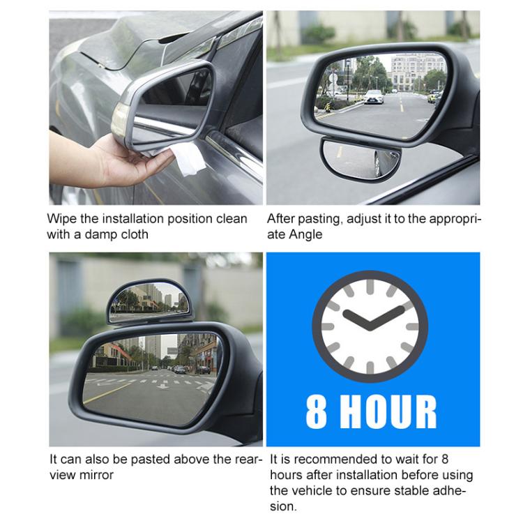Car 360-degree Rotating Rear-view Blind Spot Wide-angle Auxiliary Mirror(Silver) - Convex Mirror & Accessories by buy2fix | Online Shopping UK | buy2fix