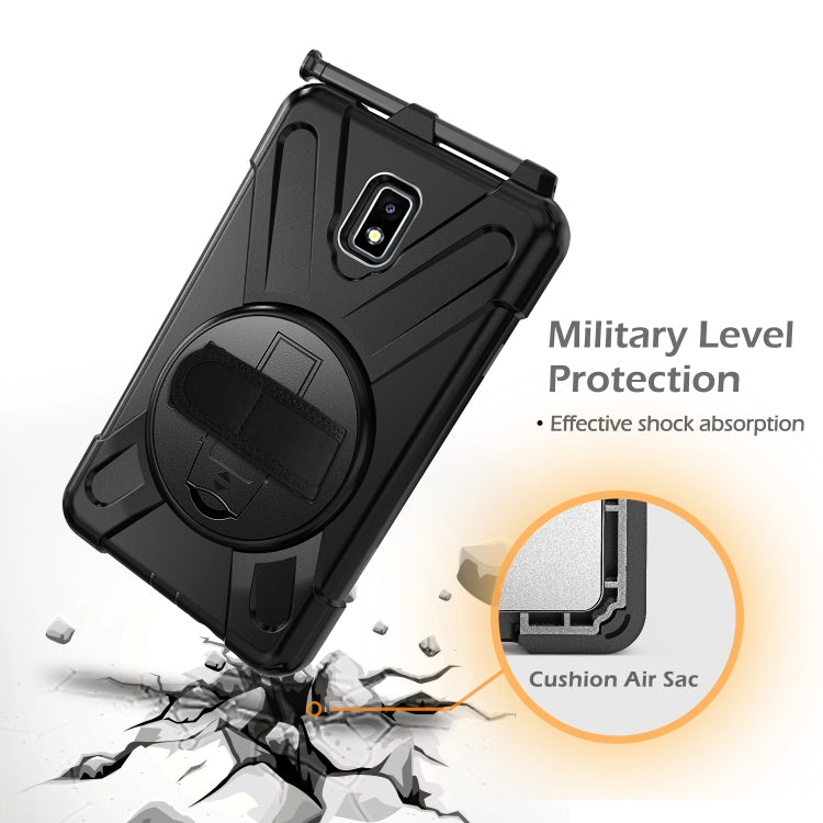 For Samsung Galaxy Tab Active 2 8.0 T390/T395/T397 Shockproof Colorful Silicone + PC Protective Case with Holder & Hand Grip Strap & Pen Slot(Black) - Other Galaxy Tab PC by buy2fix | Online Shopping UK | buy2fix