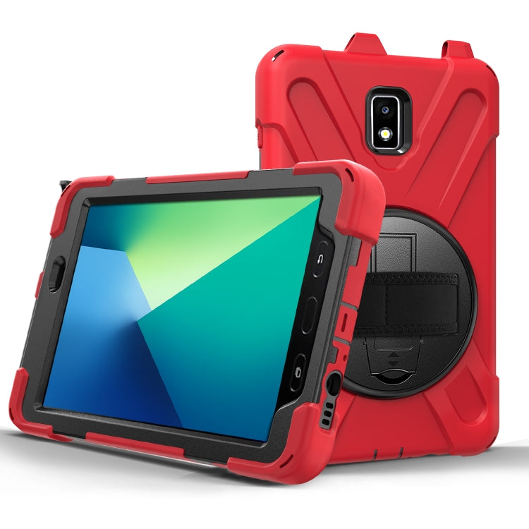 For Samsung Galaxy Tab Active 2 8.0 T390/T395/T397 Shockproof Colorful Silicone + PC Protective Case with Holder & Hand Grip Strap & Pen Slot(Red) - Other Galaxy Tab PC by buy2fix | Online Shopping UK | buy2fix