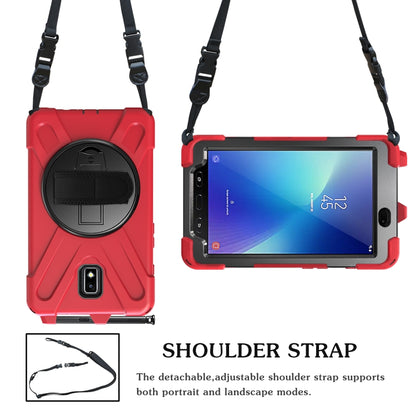 For Samsung Galaxy Tab Active 2 8.0 T390/T395/T397 Shockproof Colorful Silicone + PC Protective Case with Holder & Hand Grip Strap & Pen Slot(Red) - Other Galaxy Tab PC by buy2fix | Online Shopping UK | buy2fix