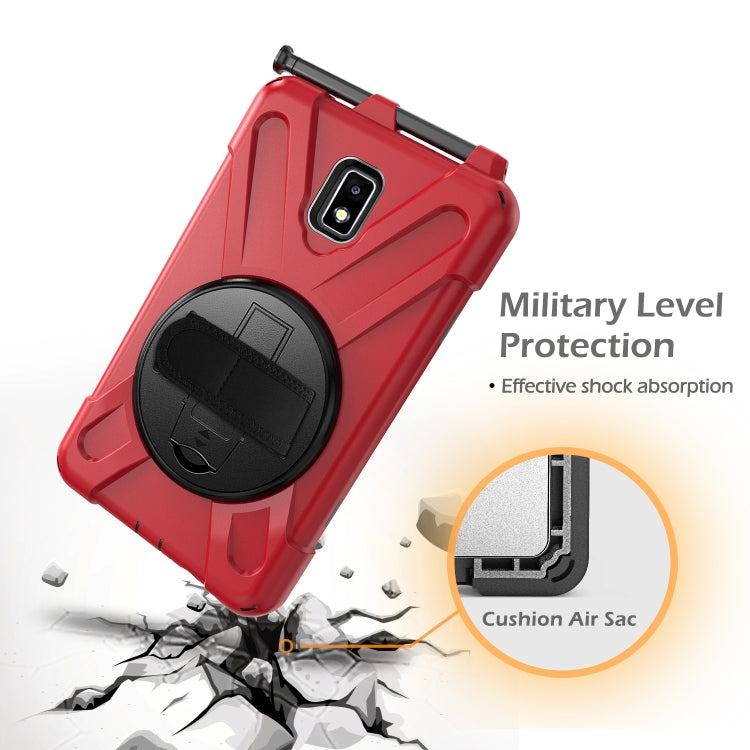 For Samsung Galaxy Tab Active 2 8.0 T390/T395/T397 Shockproof Colorful Silicone + PC Protective Case with Holder & Hand Grip Strap & Pen Slot(Red) - Other Galaxy Tab PC by buy2fix | Online Shopping UK | buy2fix