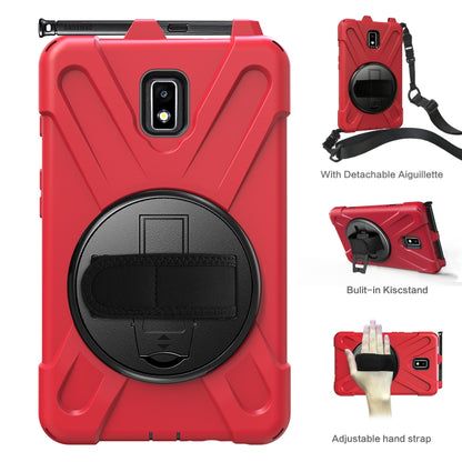 For Samsung Galaxy Tab Active 2 8.0 T390/T395/T397 Shockproof Colorful Silicone + PC Protective Case with Holder & Hand Grip Strap & Pen Slot(Red) - Other Galaxy Tab PC by buy2fix | Online Shopping UK | buy2fix