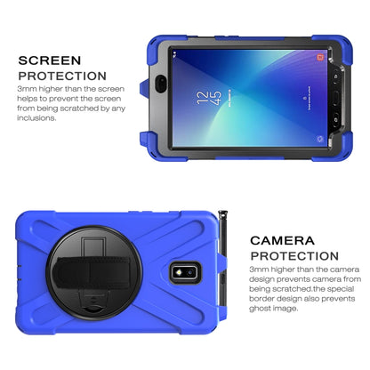 For Samsung Galaxy Tab Active 2 8.0 T390/T395/T397 Shockproof Colorful Silicone + PC Protective Case with Holder & Hand Grip Strap & Pen Slot(Blue) - Other Galaxy Tab PC by buy2fix | Online Shopping UK | buy2fix