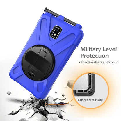 For Samsung Galaxy Tab Active 2 8.0 T390/T395/T397 Shockproof Colorful Silicone + PC Protective Case with Holder & Hand Grip Strap & Pen Slot(Blue) - Other Galaxy Tab PC by buy2fix | Online Shopping UK | buy2fix