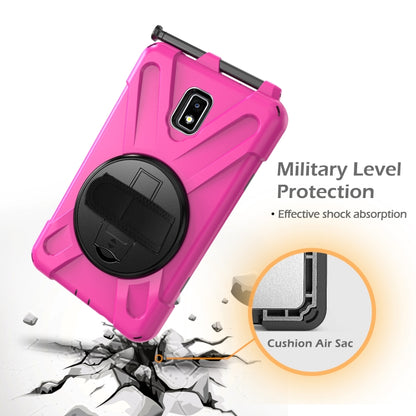 For Samsung Galaxy Tab Active 2 8.0 T390/T395/T397 Shockproof Colorful Silicone + PC Protective Case with Holder & Hand Grip Strap & Pen Slot(Rose Red) - Other Galaxy Tab PC by buy2fix | Online Shopping UK | buy2fix