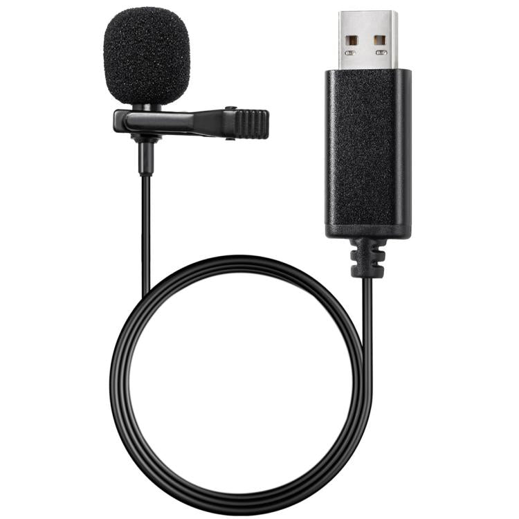 USB Interface Lavalier Microphone for Laptop Live Conference Recording, Length:2m - Microphone by buy2fix | Online Shopping UK | buy2fix