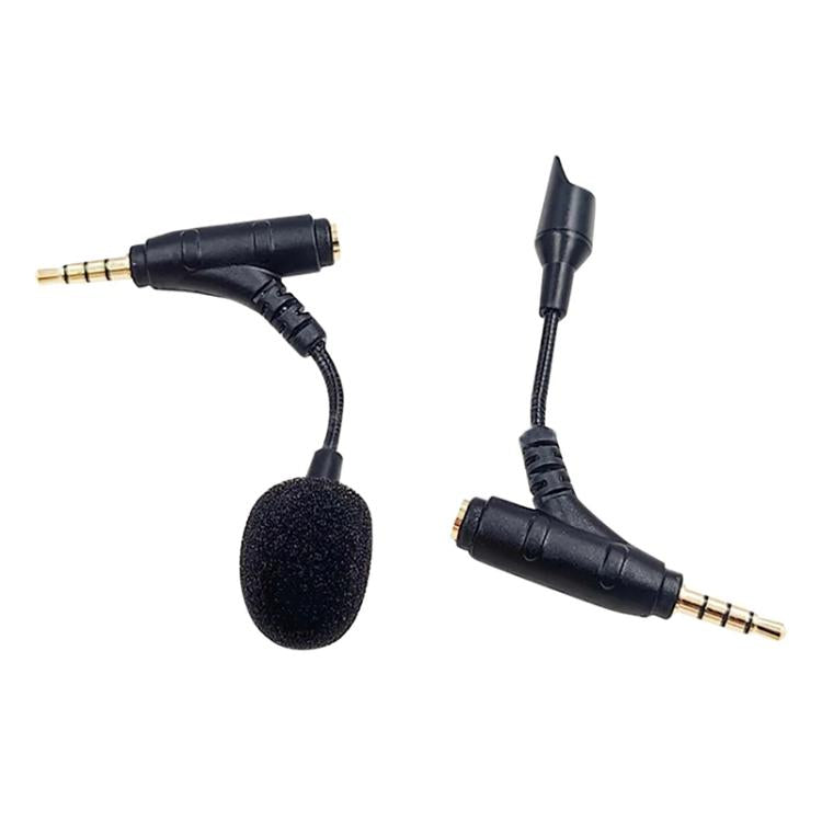 3.5mm Elbow Dual Ports Microphone for Mobile Live Broadcast, Length:80mm - Microphone by buy2fix | Online Shopping UK | buy2fix