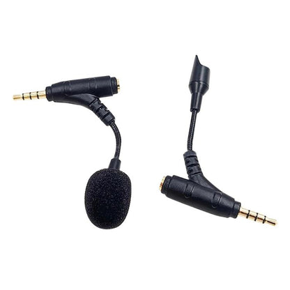 3.5mm Elbow Dual Ports Microphone for Mobile Live Broadcast, Length:80mm - Microphone by buy2fix | Online Shopping UK | buy2fix