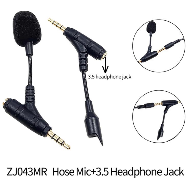 3.5mm Elbow Dual Ports Microphone for Mobile Live Broadcast, Length:80mm - Microphone by buy2fix | Online Shopping UK | buy2fix