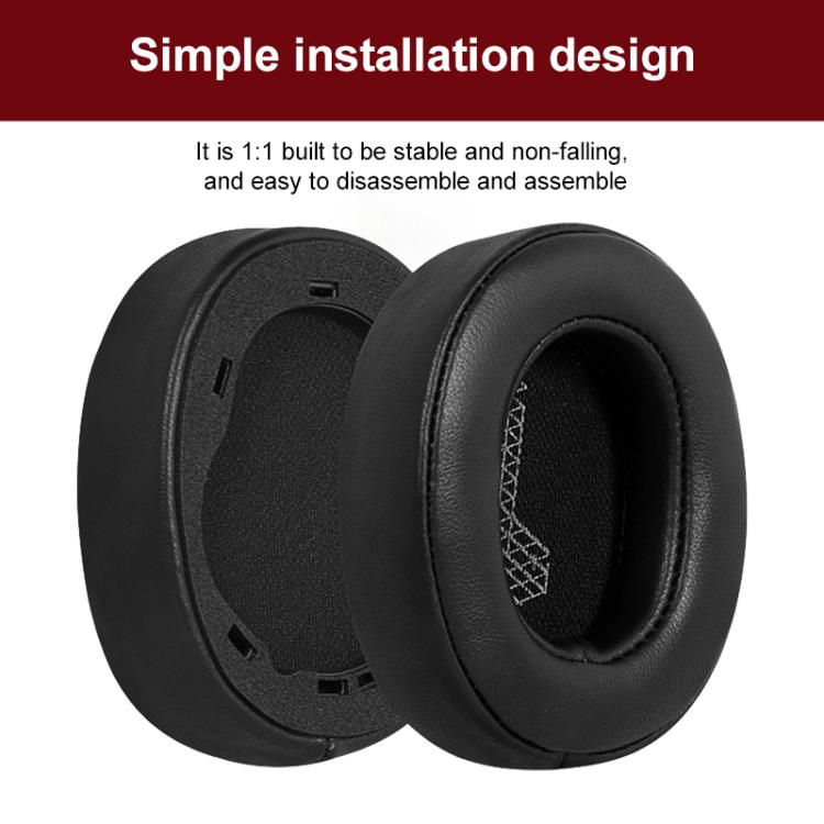 1 Pair Ice Silk Cloth Earphone Replacement Earpads For JBL Live 650 BTNC / E65BTNC / Duet NC / Live 660 BTNC(Black) - Earmuff & Pad by buy2fix | Online Shopping UK | buy2fix