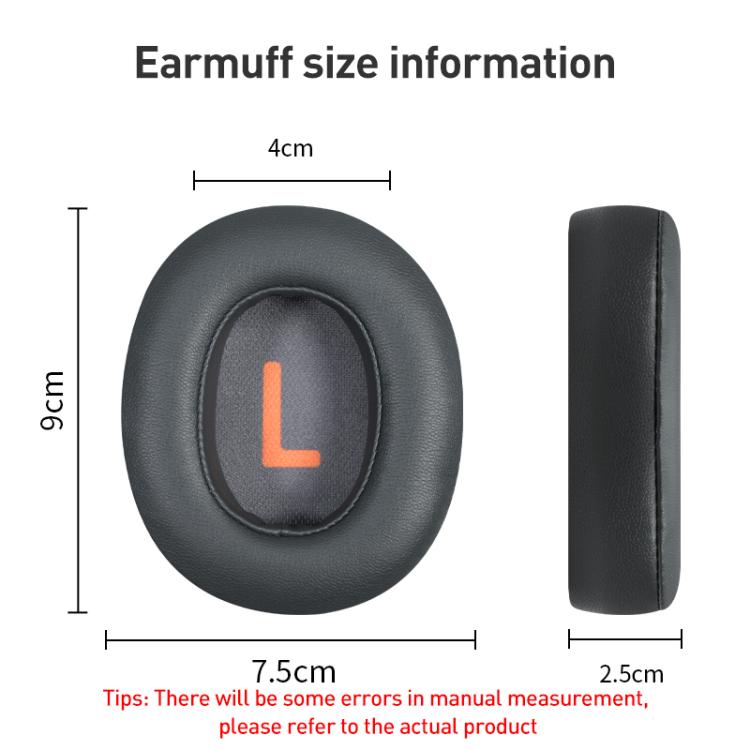 1 Pair Protein Leather Earphone Replacement Earpads For JBL JR 460NC(Titanium Grey) - Earmuff & Pad by buy2fix | Online Shopping UK | buy2fix