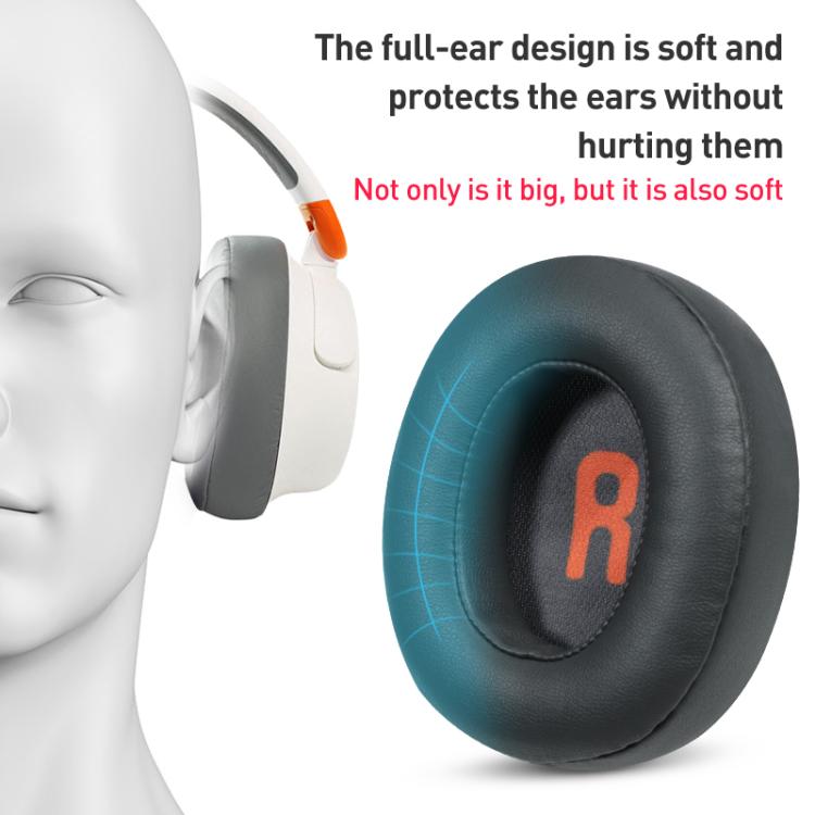 1 Pair Protein Leather Earphone Replacement Earpads For JBL JR 460NC(Titanium Grey) - Earmuff & Pad by buy2fix | Online Shopping UK | buy2fix